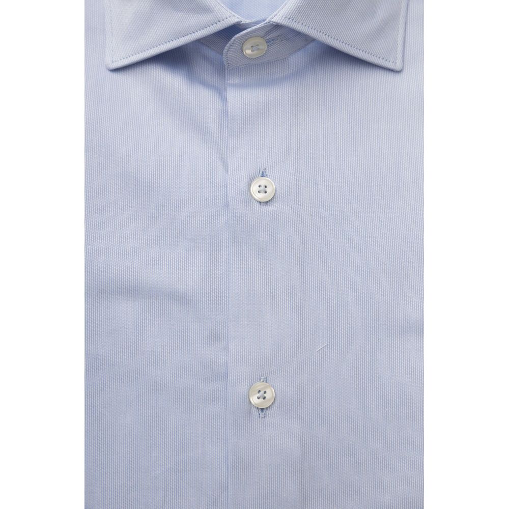 Camisa Bagutta de algodón azul claro para hombre