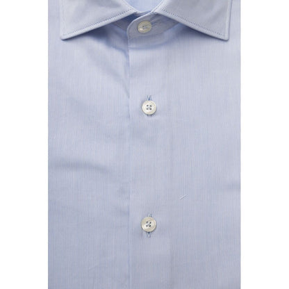 Camisa Bagutta de algodón azul claro para hombre