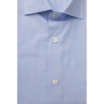 Camisa Bagutta de algodón azul claro para hombre