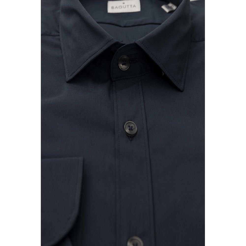 Camisa de algodón azul Bagutta para hombre