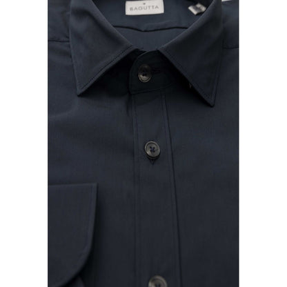 Camisa de algodón azul Bagutta para hombre