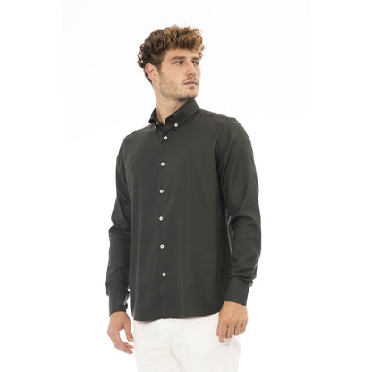 Camisa Baldinini Trend de algodón verde para hombre