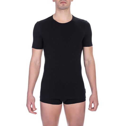 Camiseta de algodón negra para hombre de Bikkembergs