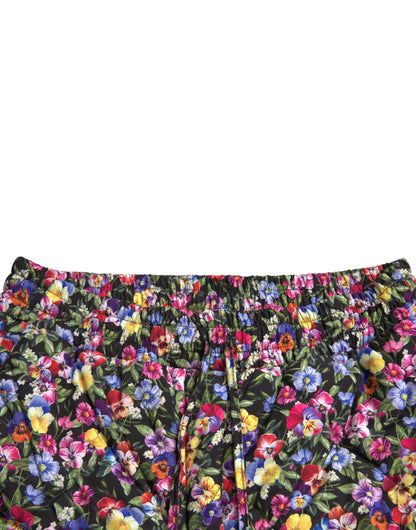 Shorts florales de cintura alta y vibrantes de Dolce &amp; Gabbana