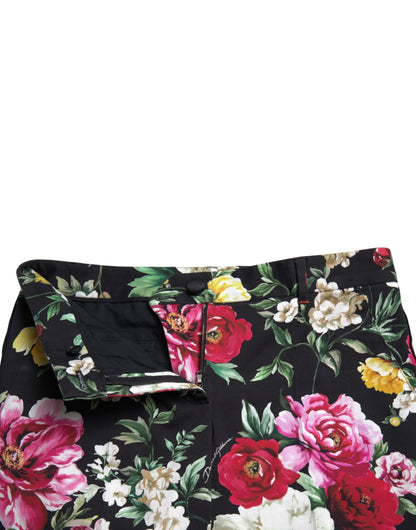 Pantalones cortos elegantes de cintura media con estampado floral de Dolce &amp; Gabbana