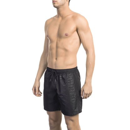 Bikkembergs Black Polyester Men Swim Short