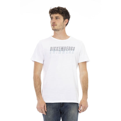 Camiseta de algodón blanca para hombre de Bikkembergs