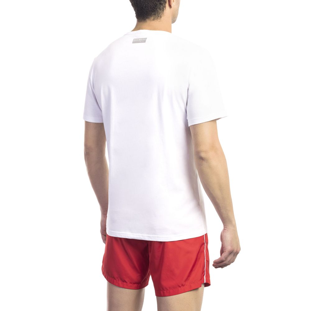 Camiseta de algodón blanca para hombre de Bikkembergs