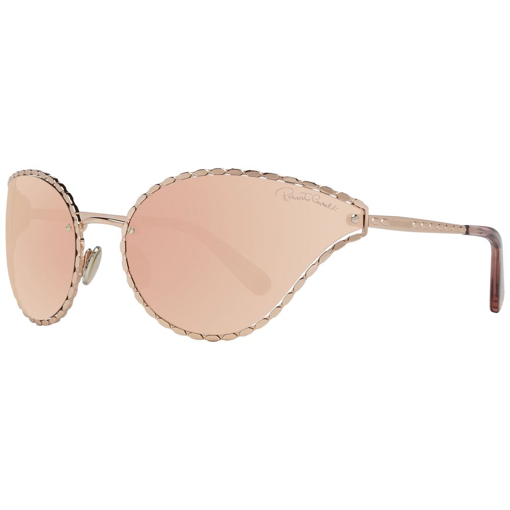 Gafas de sol ovaladas con espejo en oro rosa de Roberto Cavalli