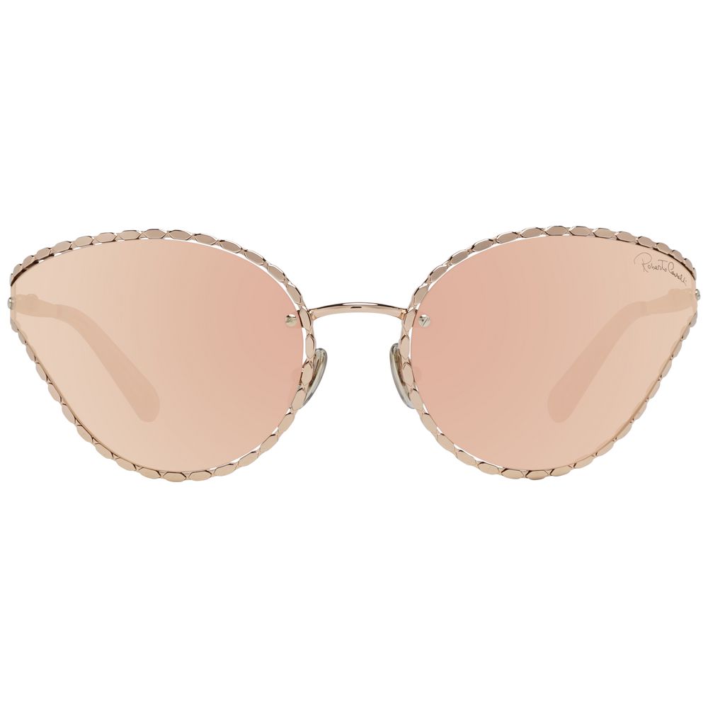 Gafas de sol ovaladas con espejo en oro rosa de Roberto Cavalli