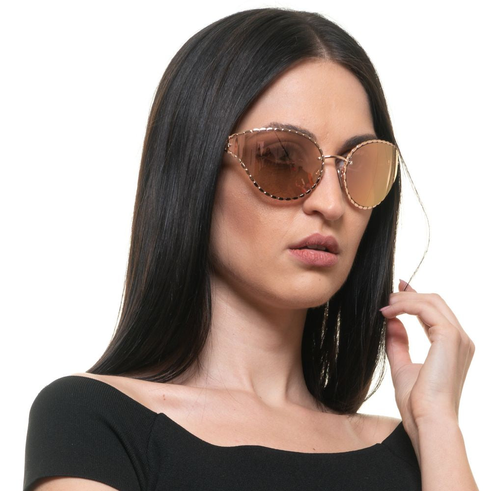 Gafas de sol ovaladas con espejo en oro rosa de Roberto Cavalli