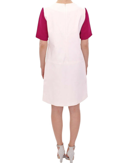 Vestido elegante estilo robot en blanco y rosa de CO|TE