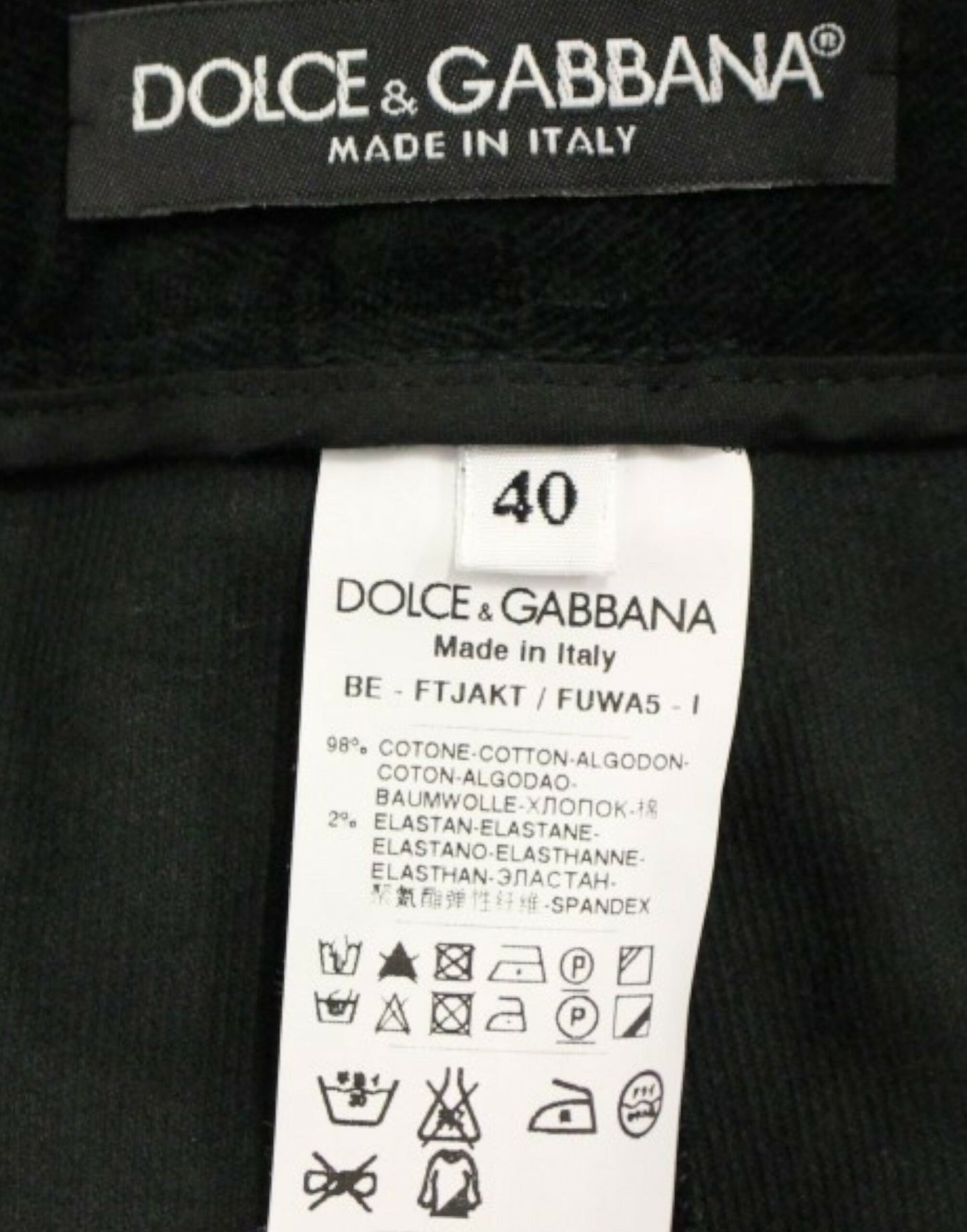 Elegantes pantalones cortos negros de diseño de Dolce &amp; Gabbana