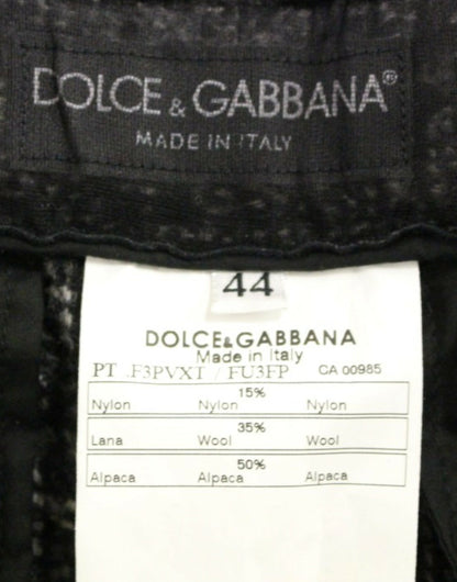 Elegantes pantalones cortos de mezcla de alpaca gris de Dolce &amp; Gabbana