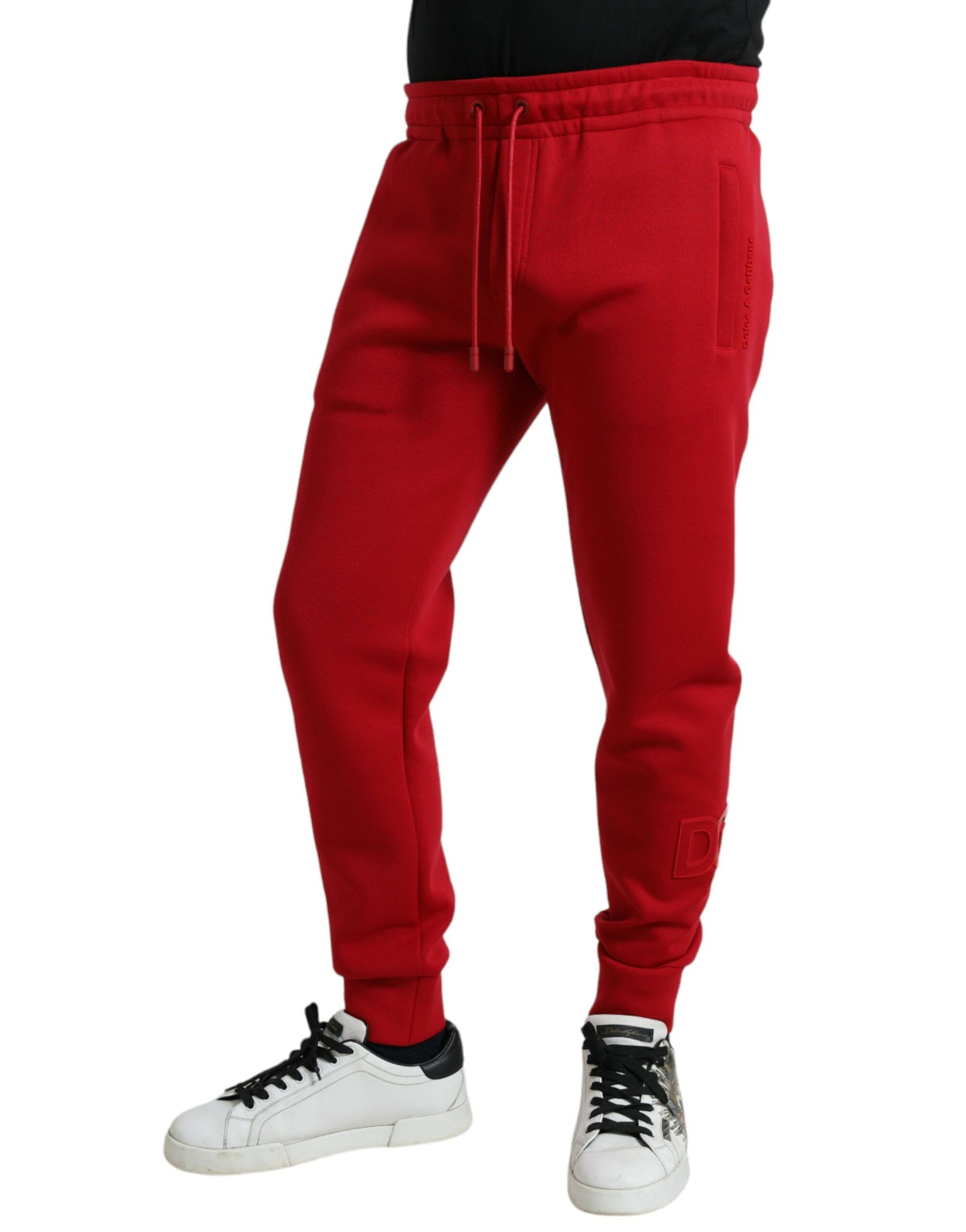 Pantalones jogger de mezcla de algodón en rojo intenso de Dolce &amp; Gabbana