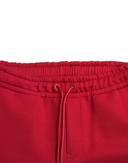 Pantalones jogger de mezcla de algodón en rojo intenso de Dolce &amp; Gabbana