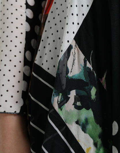 Vestido midi elegante de seda con patchwork de Dolce &amp; Gabbana