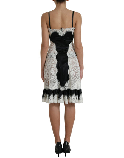 Vestido elegante de encaje en línea A con mezcla de seda de Dolce &amp; Gabbana