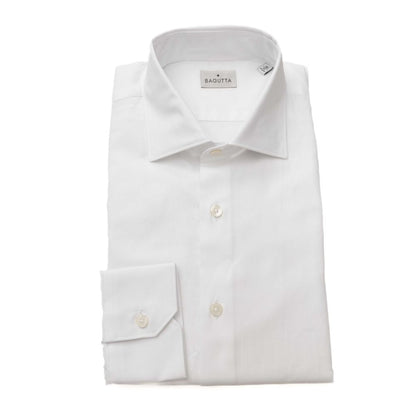 Camisa de algodón blanca para hombre Bagutta