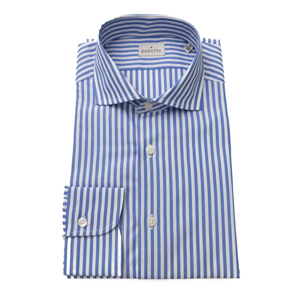 Camisa Bagutta de algodón azul claro para hombre