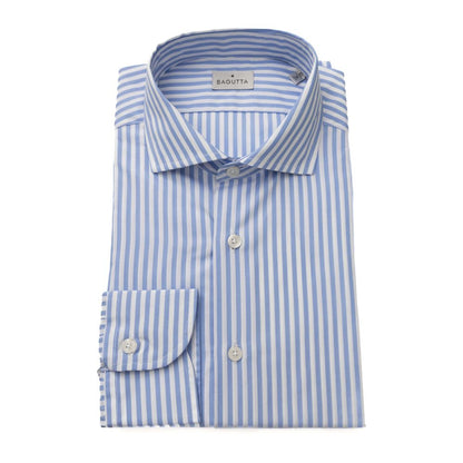 Camisa Bagutta de algodón azul claro para hombre
