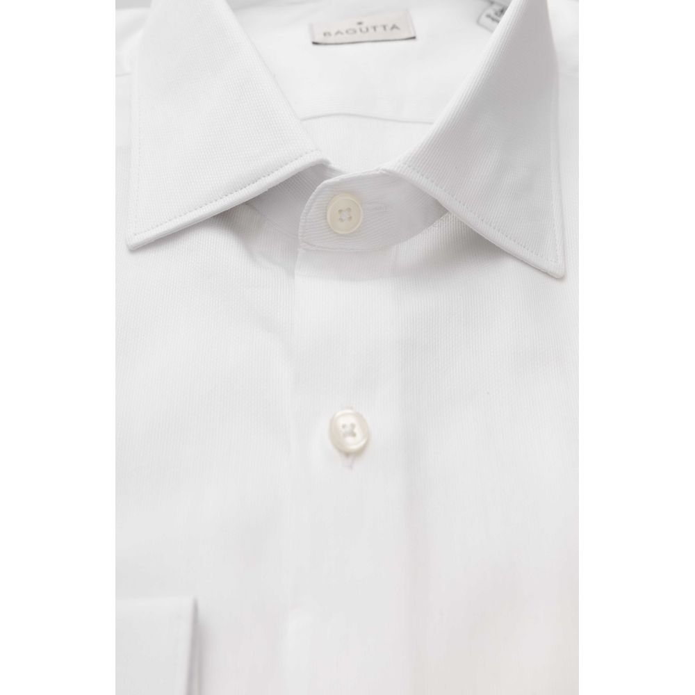 Camisa de algodón blanca para hombre Bagutta