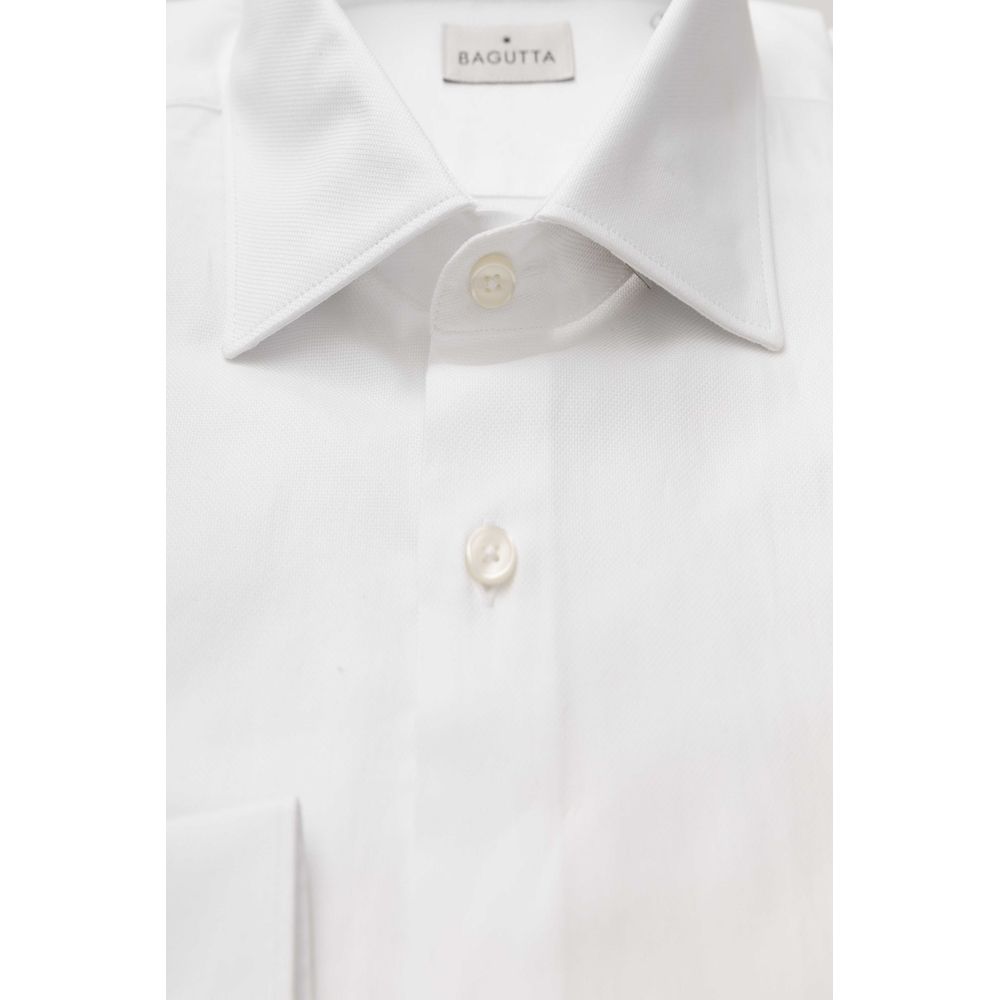Camisa de algodón blanca para hombre Bagutta