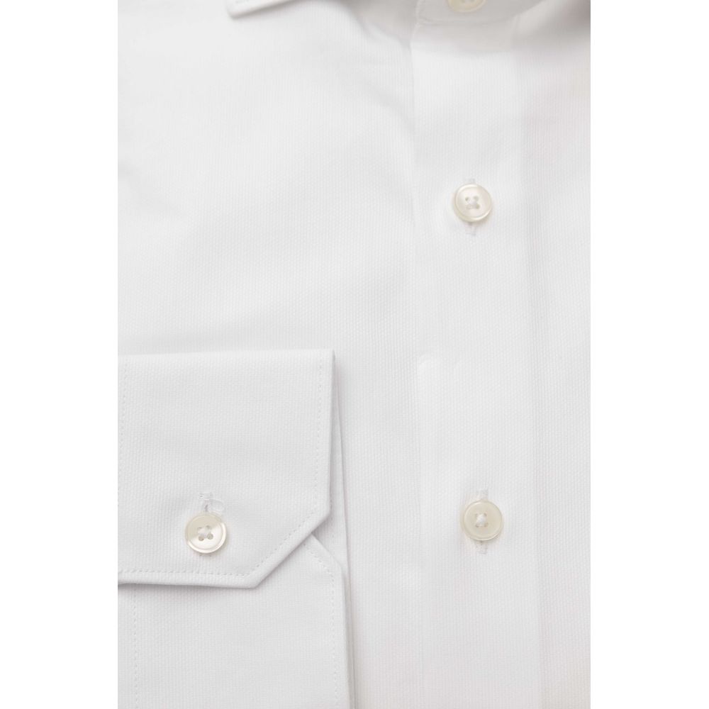 Camisa de algodón blanca para hombre Bagutta