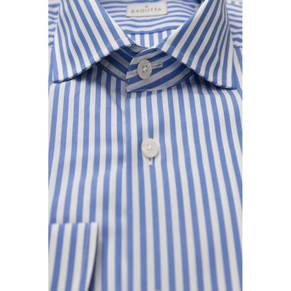 Camisa Bagutta de algodón azul claro para hombre