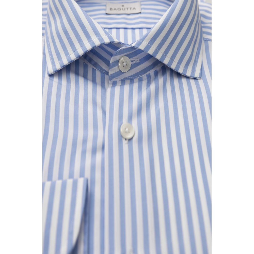 Camisa Bagutta de algodón azul claro para hombre
