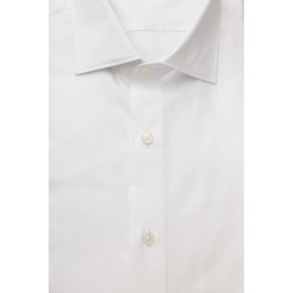 Camisa de algodón blanca para hombre Bagutta