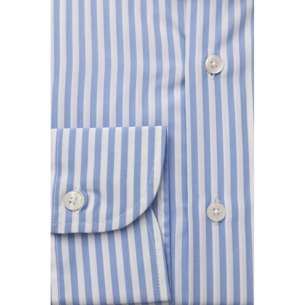 Camisa Bagutta de algodón azul claro para hombre