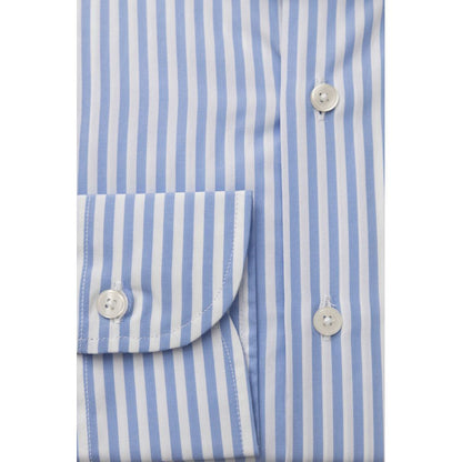 Camisa Bagutta de algodón azul claro para hombre