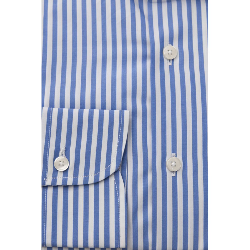 Camisa Bagutta de algodón azul claro para hombre