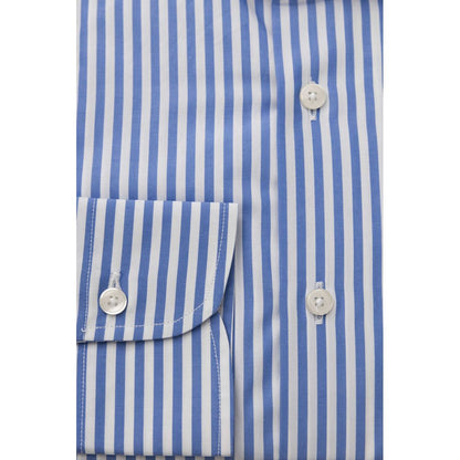 Camisa Bagutta de algodón azul claro para hombre