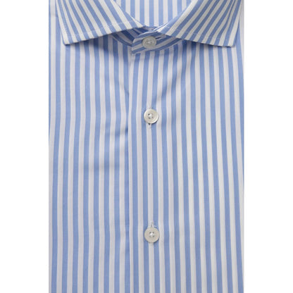 Camisa Bagutta de algodón azul claro para hombre