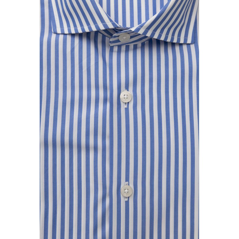 Camisa Bagutta de algodón azul claro para hombre