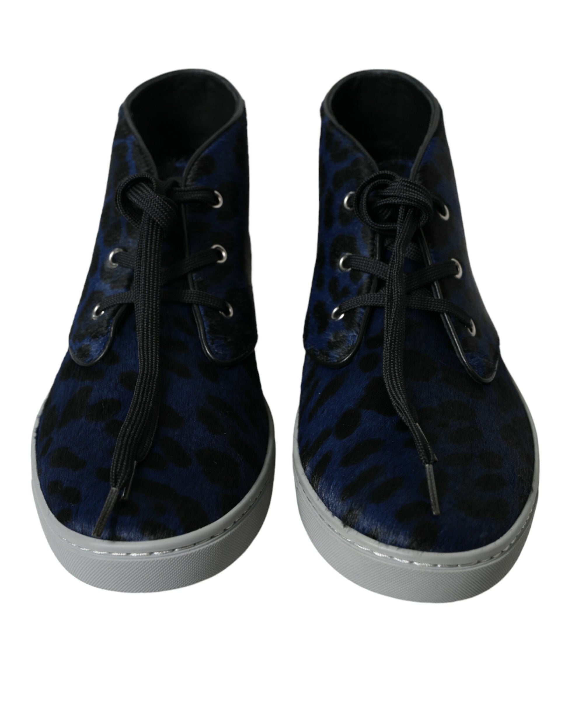 Zapatillas de caña media con estampado de leopardo en azul chic de Dolce &amp; Gabbana