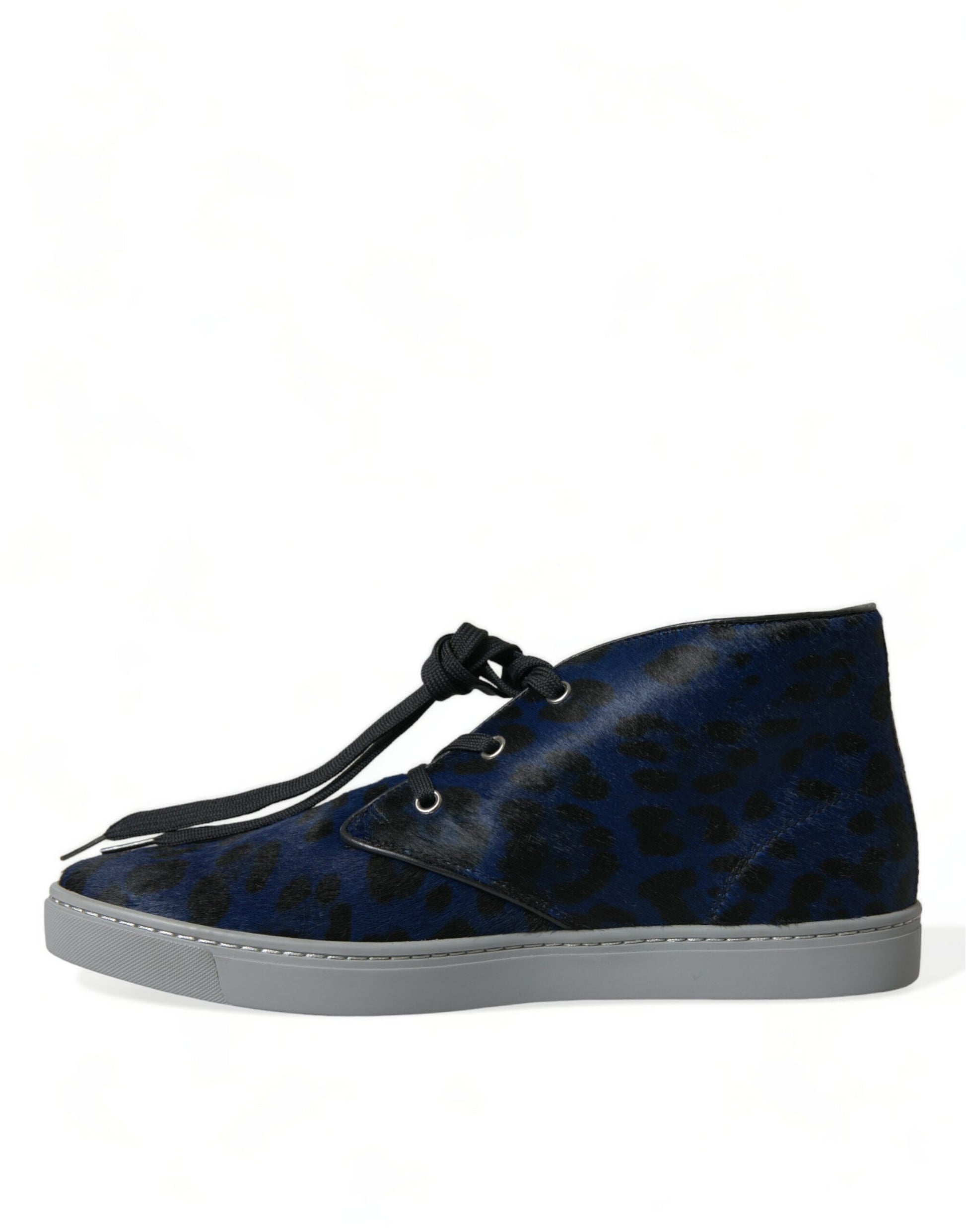 Zapatillas de caña media con estampado de leopardo en azul chic de Dolce &amp; Gabbana