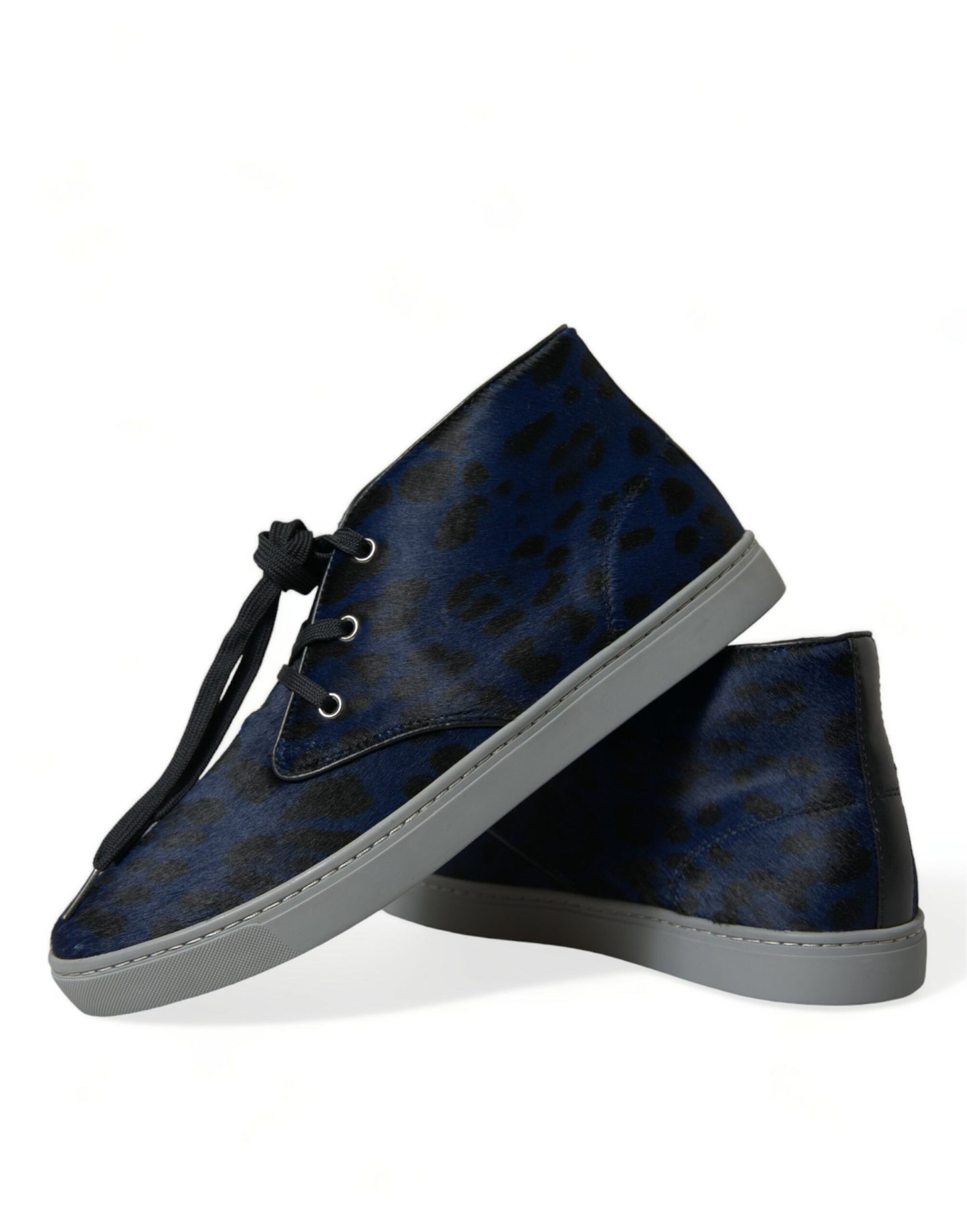 Zapatillas de caña media con estampado de leopardo en azul chic de Dolce &amp; Gabbana