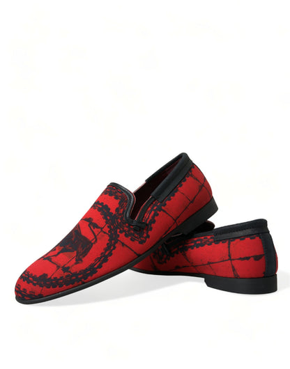 Mocasines de lujo en rojo y negro inspirados en los Toreros de Dolce &amp; Gabbana