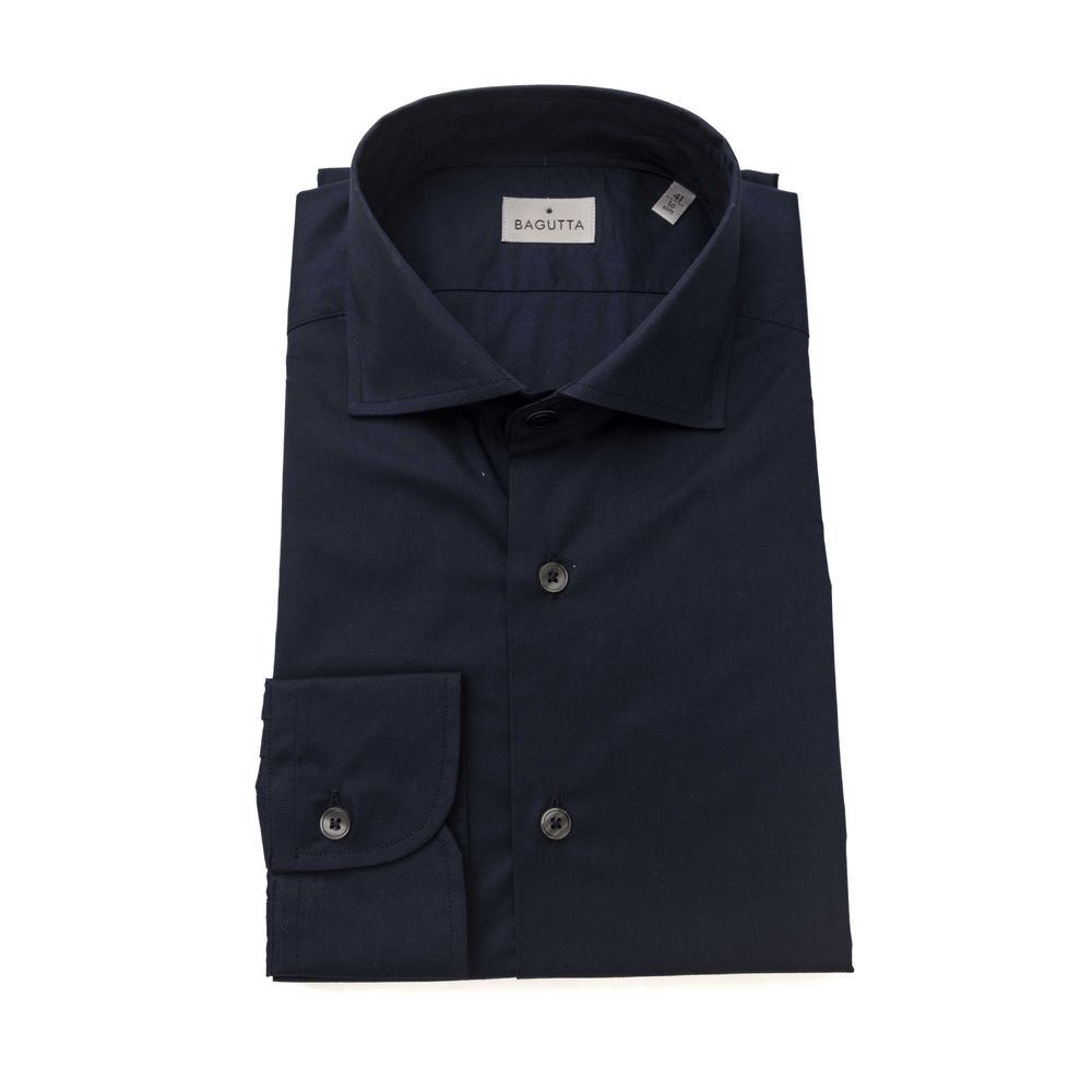 Camisa de algodón azul Bagutta para hombre