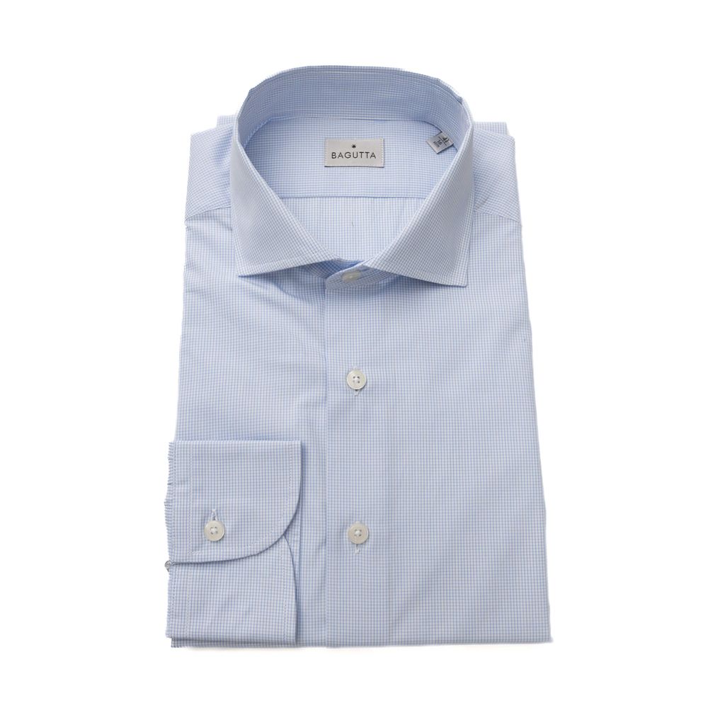 Camisa Bagutta de algodón azul claro para hombre