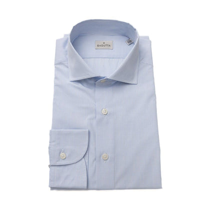 Camisa Bagutta de algodón azul claro para hombre