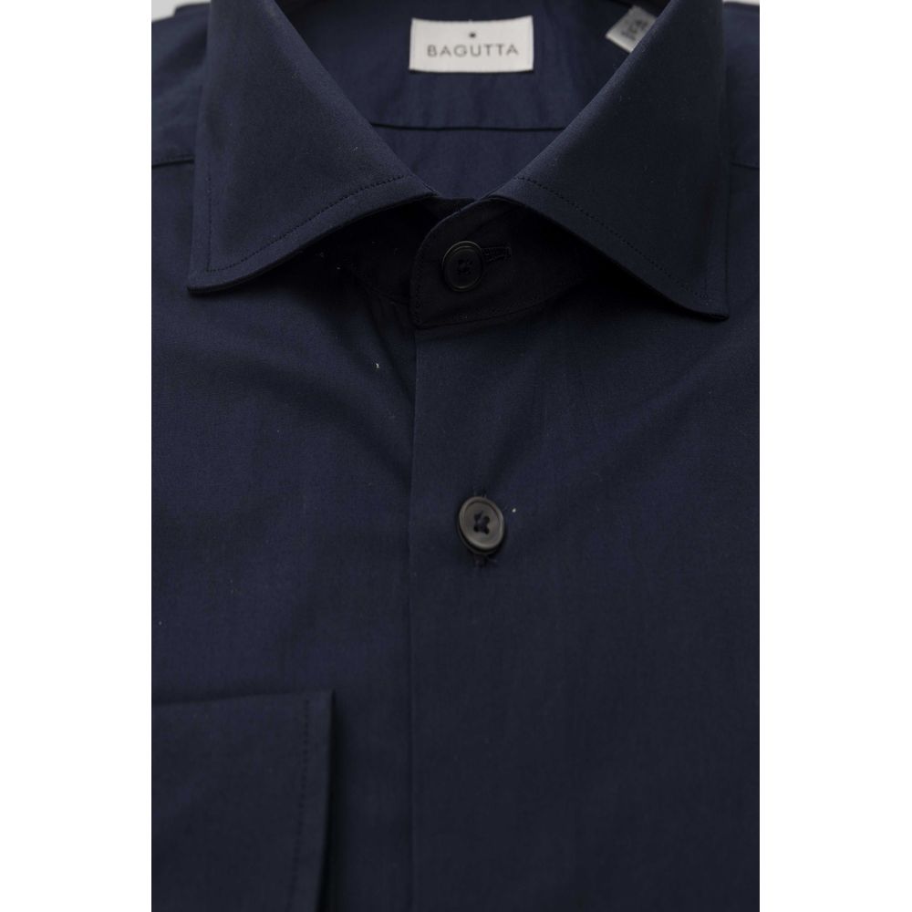 Camisa de algodón azul Bagutta para hombre