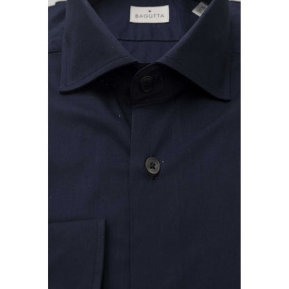 Camisa de algodón azul Bagutta para hombre