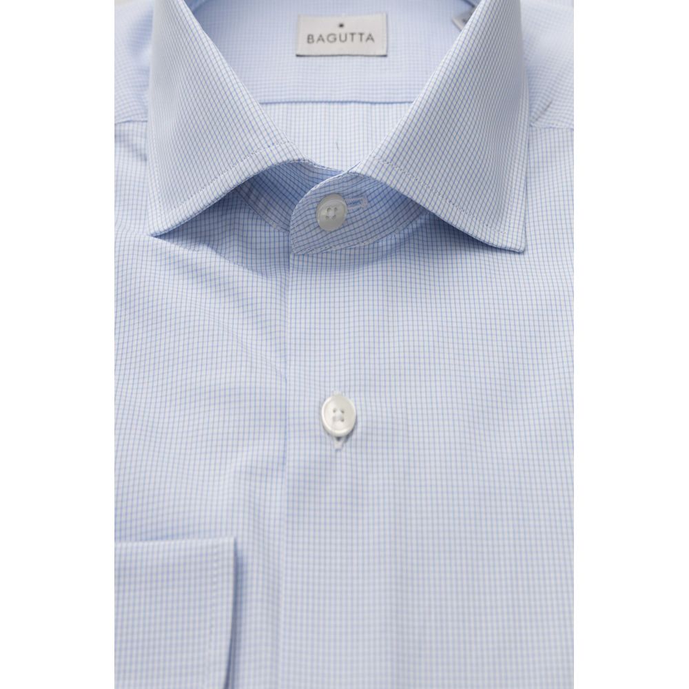 Camisa Bagutta de algodón azul claro para hombre