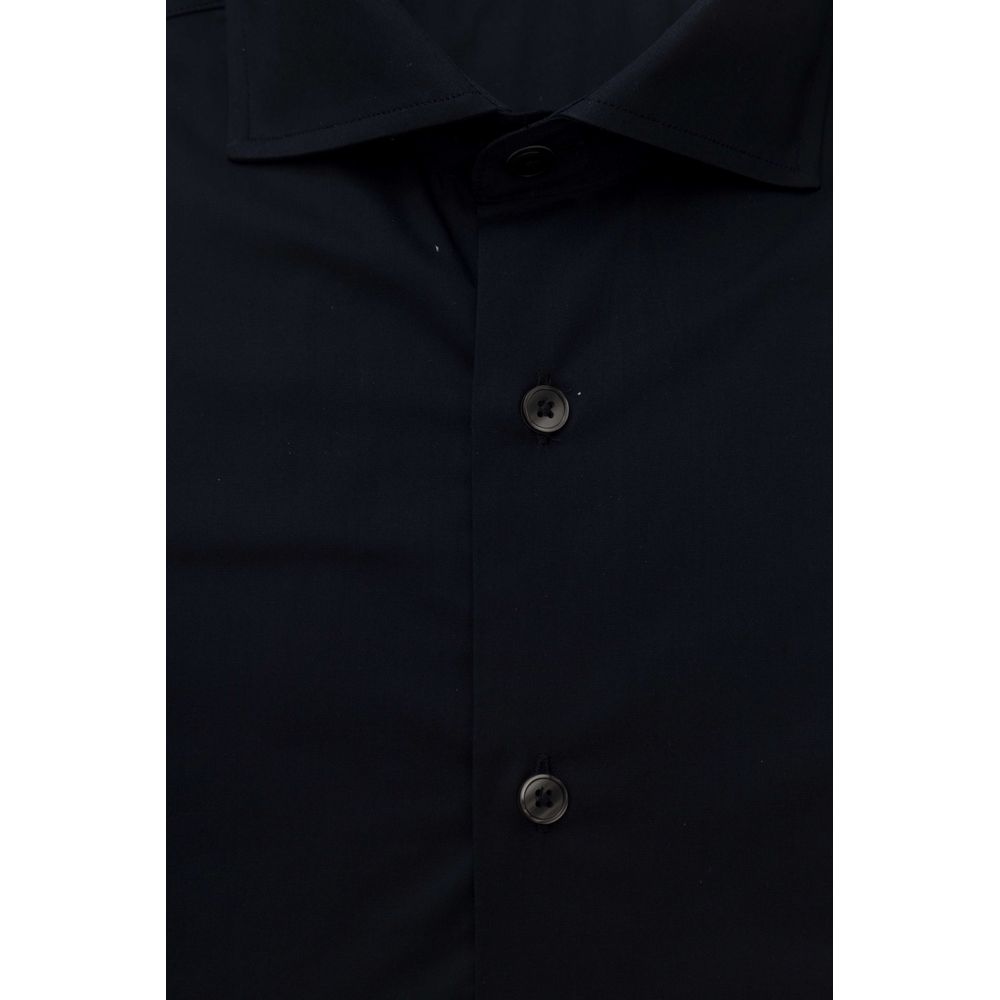 Camisa de algodón azul Bagutta para hombre