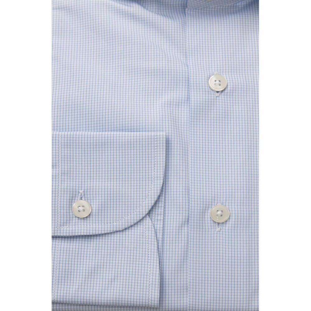 Camisa Bagutta de algodón azul claro para hombre