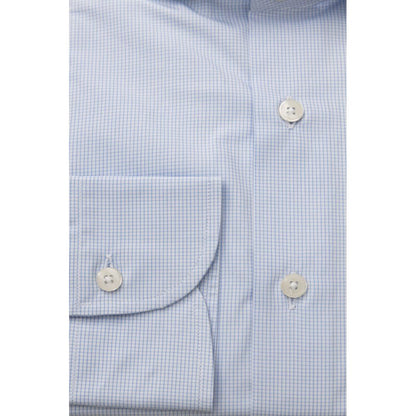 Camisa Bagutta de algodón azul claro para hombre
